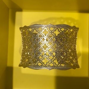 Candice Gold Cuff Bracelet In Silver Filigree Mix